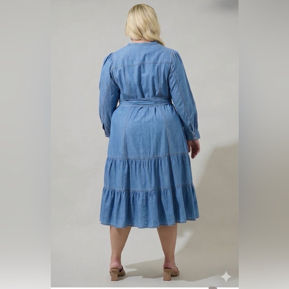 Sugarlips Midi Dress Denim - fits XL - 1X - Picture 2 of 5